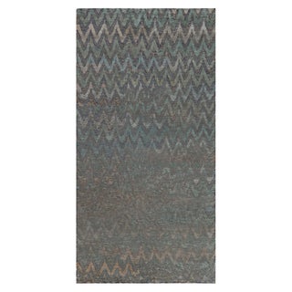 Contemporary Ikat Rainbow Handmade Wool Rug by Doris Leslie Blau For Sale