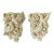 Pair Ornate Ivory Bird Berries Foliage Curtain Draperies Rod Pole Holders For Sale
