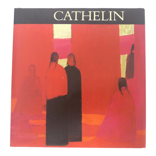 1981 Cathelin Art Book Linen Hardcover Hard Cover With Dust Jacket Gift for Him Her Art Lover, Bookshelf Styling French For Sale
