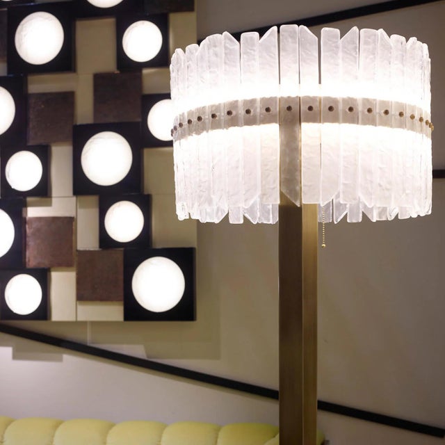 Sculptural Josephine Floor Lamp with Backlit Marble Tray and Glass Crown by Studio 63 for Marioni For Sale - Image 5 of 8