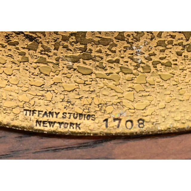 Metal Tiffany Studios New York Bronze Doré Plate or Shallow Bowl For Sale - Image 7 of 8