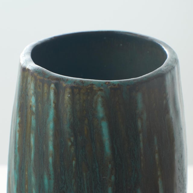 1960s Brown & Blue Vase by Gunnar Nylund for Rörstrand For Sale - Image 5 of 7
