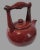 Vintage Asian Red Glazed Earthenware Tea Pot & 2 Cups For Sale - Image 9 of 12