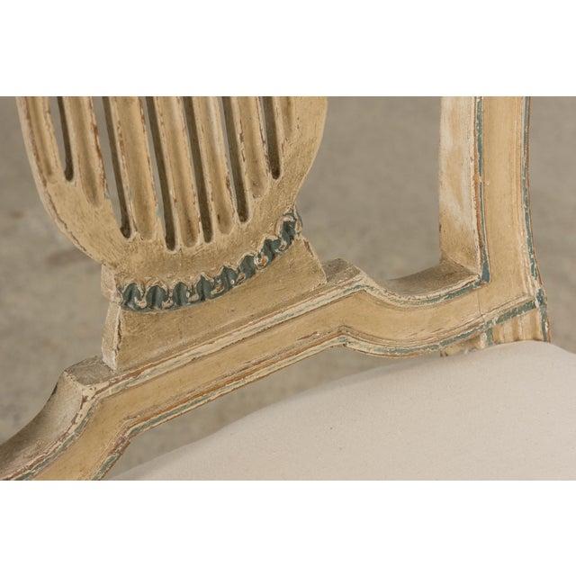 Antique French Louis XVI Style Lyre Back Painted Dining Chairs - Set of 6 For Sale - Image 10 of 18