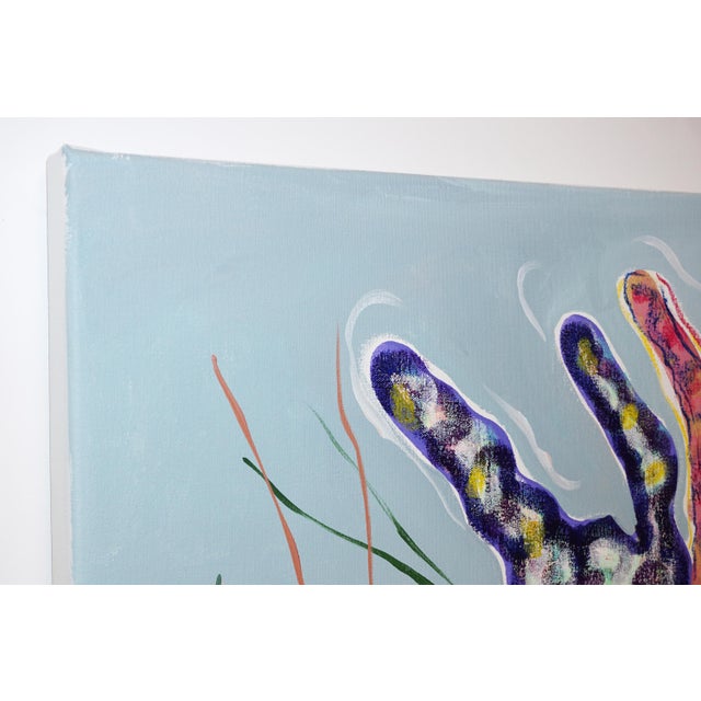 2026, Naturalistic Style Painting on Canvas of Modern Marina, Caribbean Corals by Romina Milano For Sale - Image 4 of 9