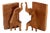 Mid-Century Modern Carved Sycamore Anthropomorphic Elephant Bookends, 1950s, Set of 2 For Sale