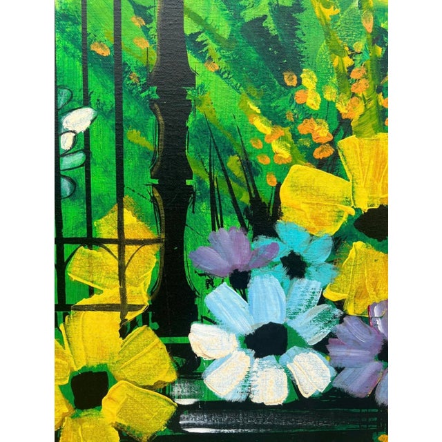 60s X Large Thimas Lee Mid Century Modern Birds and Vivid Floral Oil Painting Framed For Sale In Tampa - Image 6 of 13