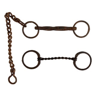 1900s Antique Horse Bits, Set of 2 For Sale