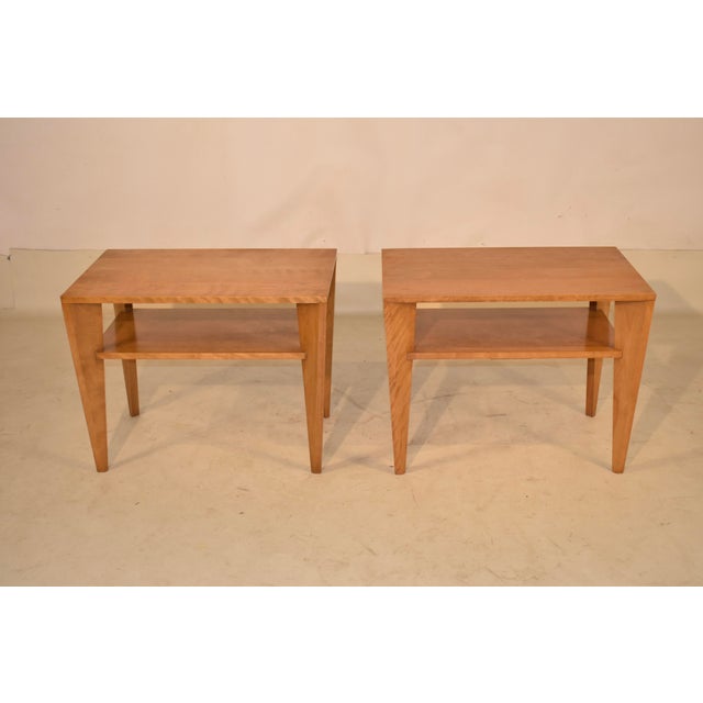 This is a gorgeous pair of mid-century modern end tables designed by Russel Wright for Conant Ball. Part of the...