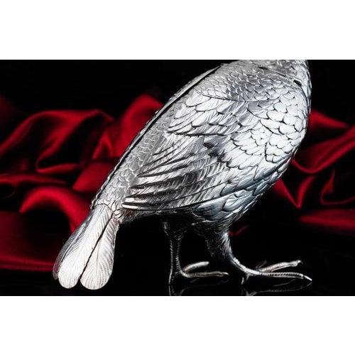 Large Antique Edwardian Silver Partridge Bird Box from Boaz Moses Landeck, 1910s For Sale - Image 15 of 18