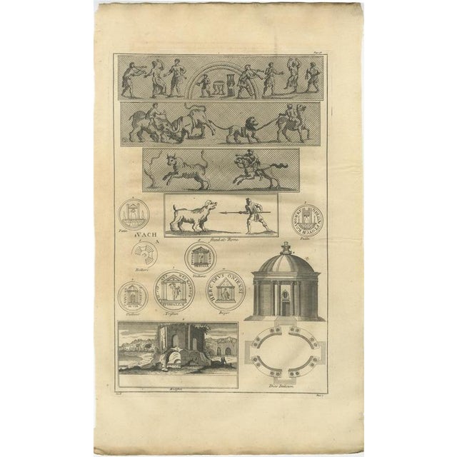 After Montfaucon, Roman Antiquarian Studies of Coins, Temples & Ritual Architecture, 1721, Engravings, Set of 2 For Sale - Image 4 of 11