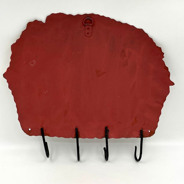 Vintage Hand Painted Toleware Floral Nantucket Basket Wall Hooks For Sale - Image 11 of 12