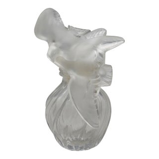 Circa 1950-1960s Love Birds Glass Perfume Bottle by Lalique For Sale