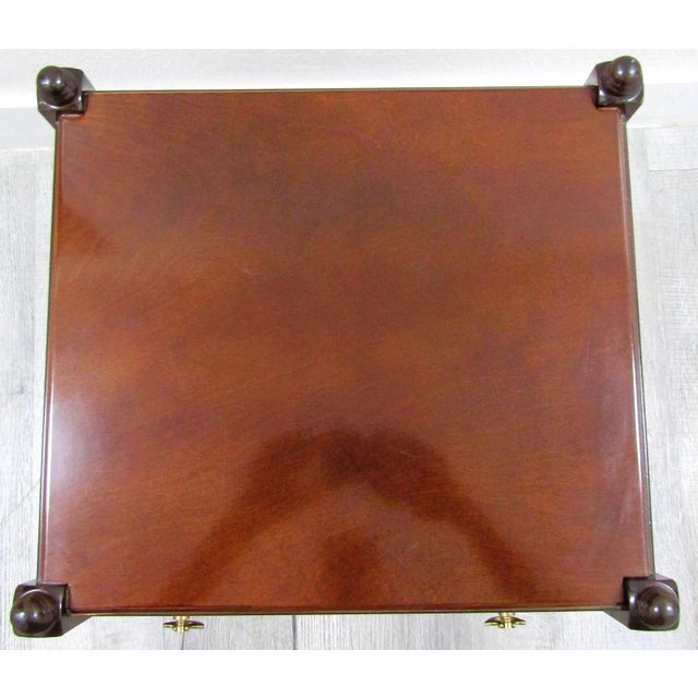 1980s Bombay Regency Style Cherry Finish Two Tier Side End Table For Sale - Image 13 of 13