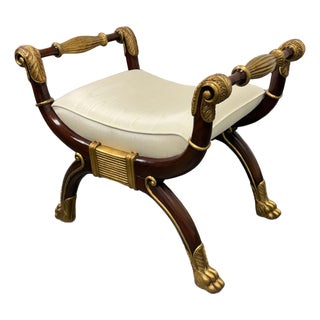Maitland-Smith Neoclassical Curule Bench For Sale