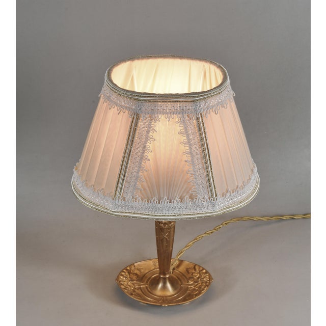 Gold French Art Deco Table Lamp by Cherrier & Besnus 1920s France For Sale - Image 8 of 14
