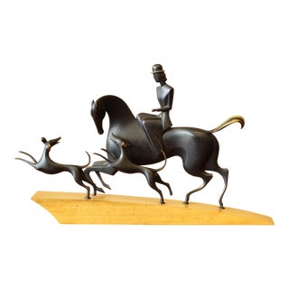 1930s "The Fox Hunt" Modernist Sculpture by Karl Hagenauer For Sale