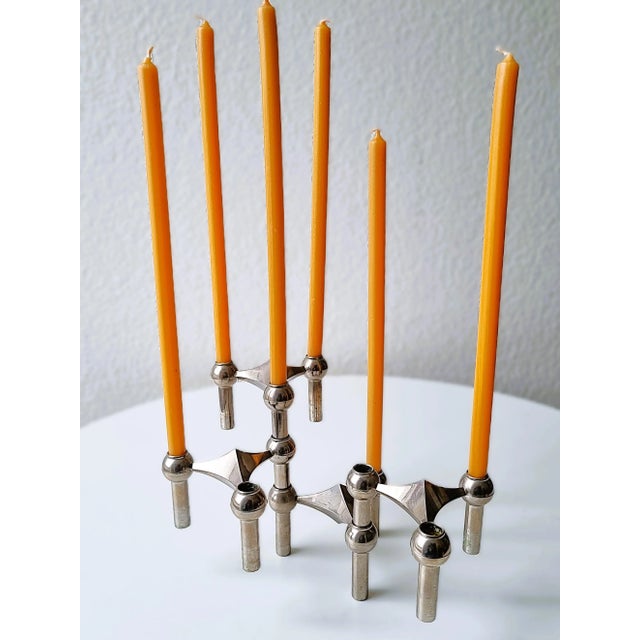 Metal Vintage Modular Candlesticks from BMF, 1970s, Set of 4 For Sale - Image 7 of 11