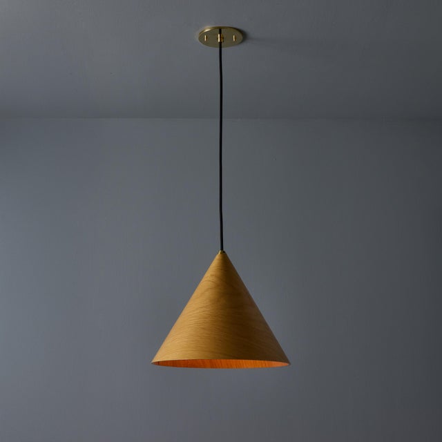 1970s Conical Wooden Pendant Lamp Attributed to Hans Agne Jakobsson For Sale - Image 10 of 15