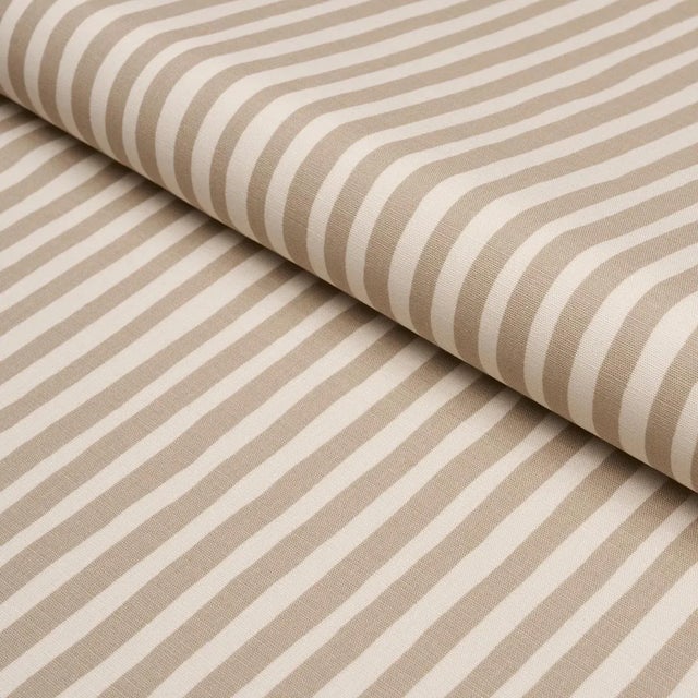 2020s Schumacher Chaney Stripe Fabric In Sand For Sale - Image 5 of 5