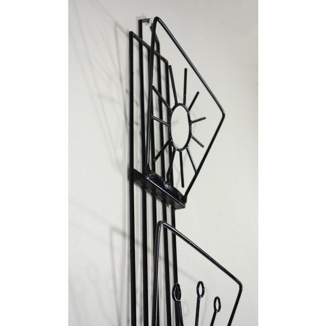 Mid-Century Modern Black Iron Wall Magazine Rack, 1950s For Sale - Image 6 of 9