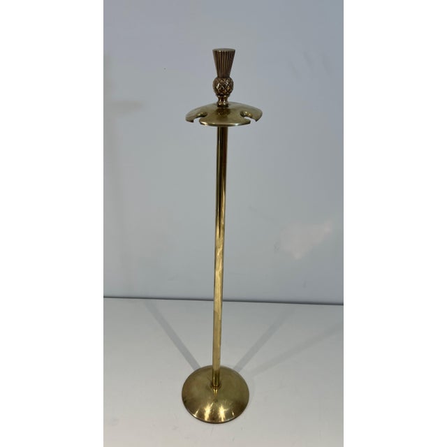 Metal Pineapple Brass Fireplace Tools For Sale - Image 7 of 12