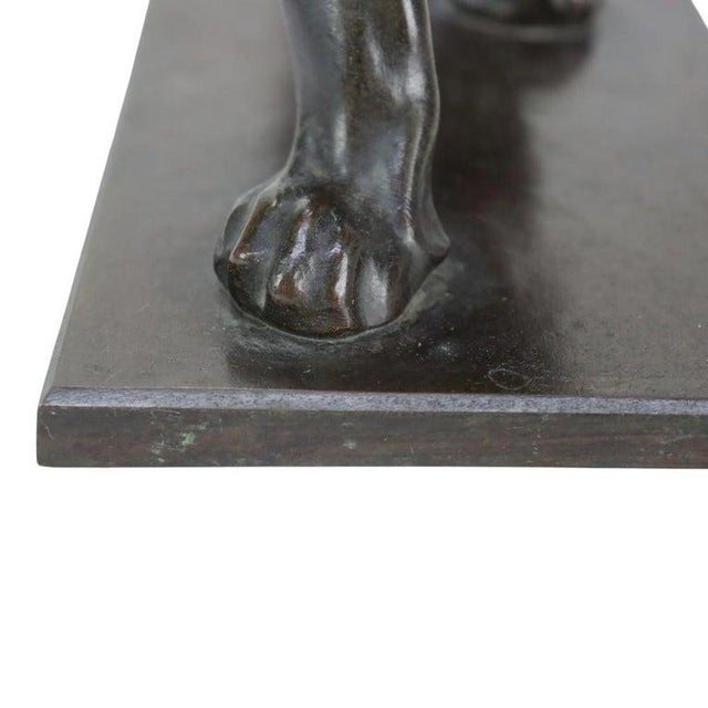 1920s German Christian Aeckerlin Bronze Striding Lioness Sculpture, Chocolate Patina For Sale - Image 6 of 11