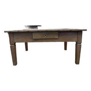 Early 19th Century Rustic Pine Coffee Table With Drawer For Sale