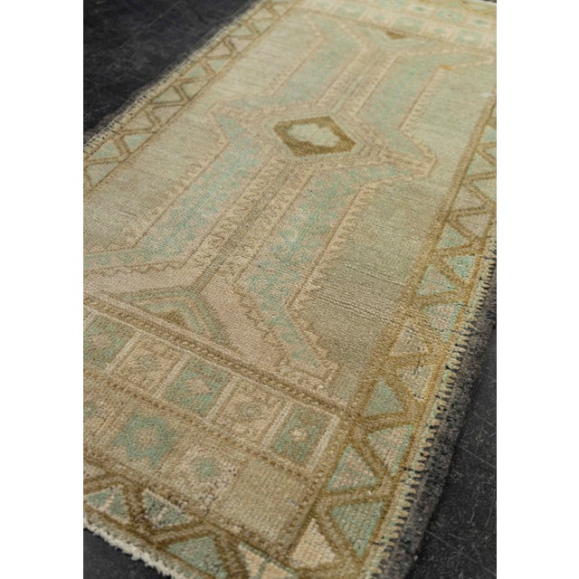 Textile Turkish Mini Rug Oriental Hand Knotted Vintage Rug 1'9" x 3'5" #21061 For Sale - Image 7 of 8