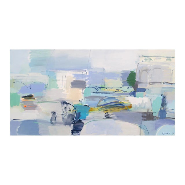Contemporary Abstract Acrylic on Canvas Painting "Au Bord De La Seine" by Andreas Durrer For Sale
