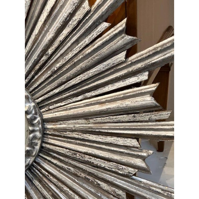 Silver Leaf Sunburst Mirrors For Sale In Dallas - Image 6 of 7