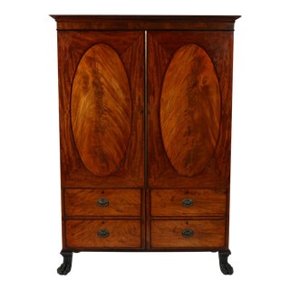 Late 19th Century Two Door Burl Walnut Wardrobe For Sale