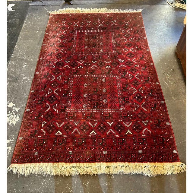 Red Middle Eastern Rug, 1970s For Sale - Image 8 of 9
