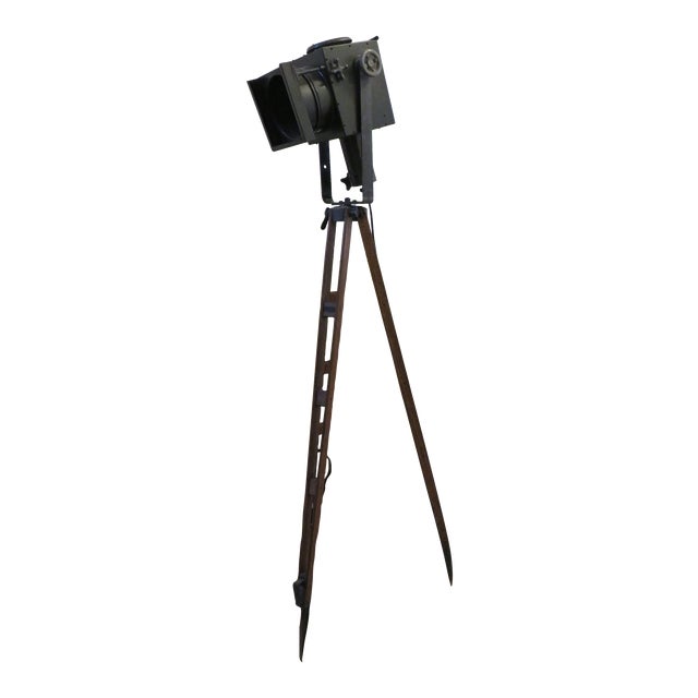 Stage Spotlight on Wooden Stand, 1930s For Sale