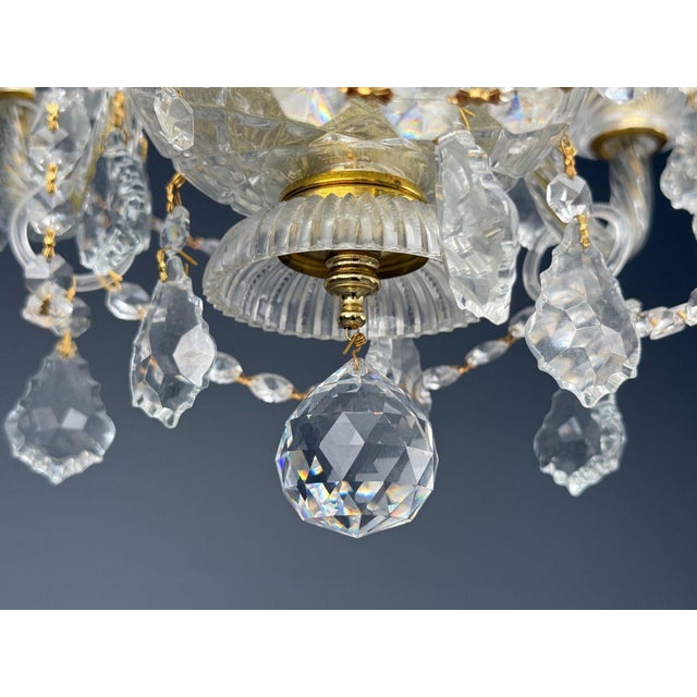 1960s Maria Theresa Style, Venetian Chandeliers, Crystal, Brass - a Pair For Sale - Image 13 of 18