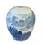 1980s Vintage Chinoiserie Egg Shaped Blue and White Vase 16" H For Sale - Image 5 of 10