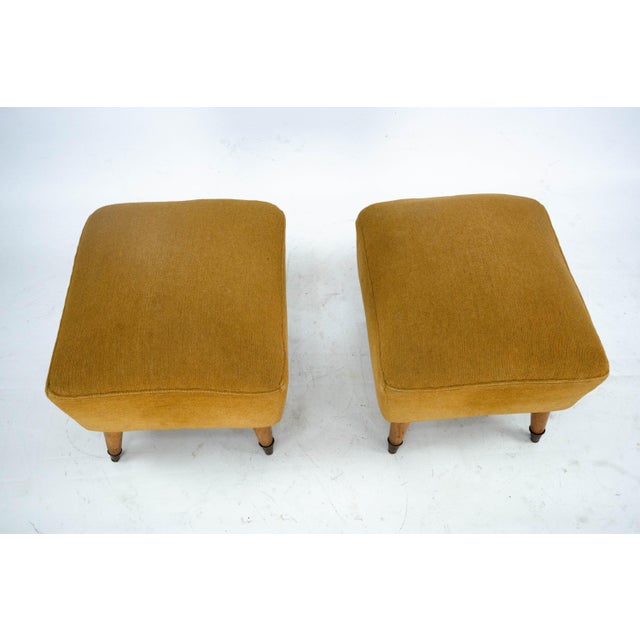 Mid-Century Italian Ottomans in the style of Gio Ponti, Italy, 1950s, Set of 2 For Sale - Image 6 of 14