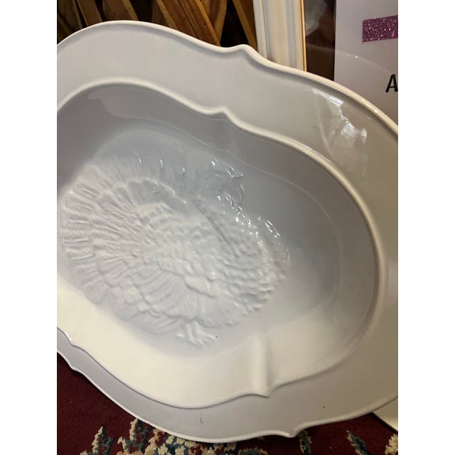 1970s 1970s Large Stately Ceramic Turkey Platter, Made in Italy Relief For Sale - Image 5 of 6