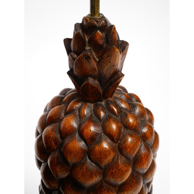 Large Mid-Century Modern Pineapple Table Lamps in Stained Pinewood, 1950s, Set of 2 For Sale - Image 16 of 18