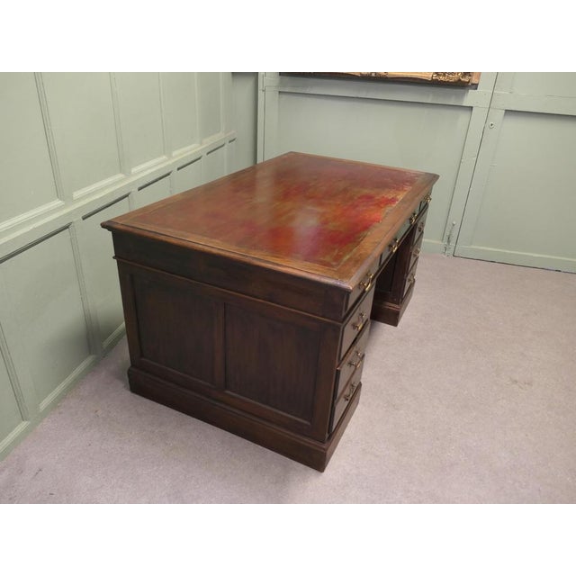 Large Victorian Pedestal Desk For Sale - Image 6 of 8