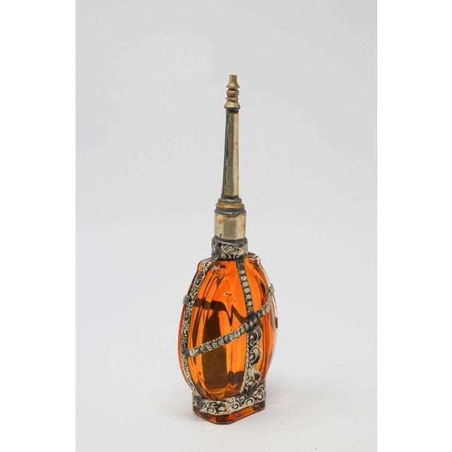 1960 Moroccan Amber Glass Perfume Bottle by Berber Tribes For Sale - Image 4 of 8