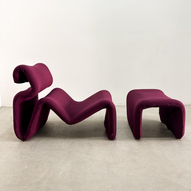 Vintage 1970s Attributed to Jan Ekselius Etcetera Chair & Ottoman MCM Retro For Sale - Image 4 of 12