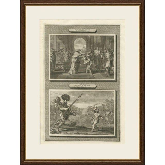 This original copper engraving from Pieter Mortier's illustrated Bible, published in Amsterdam circa 1700, shows two Old...