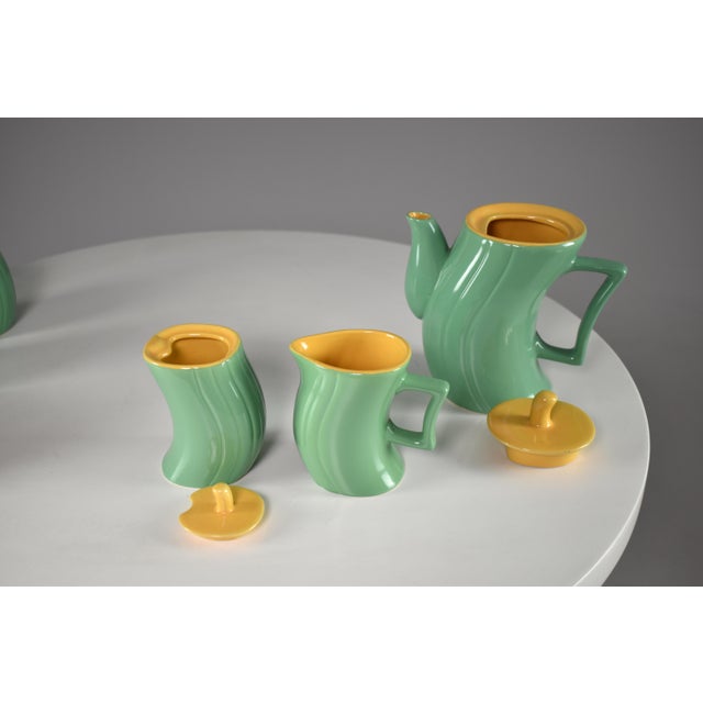 Green 1985's Italian Ceramic Tea and Coffee Service by Massimo Iosa Ghini for Naj-Olea - 10 Pieces For Sale - Image 8 of 12