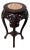 Mid-Century Chinese Carved Rosewood Marble Top Plant Stand Table/ Pedestal For Sale