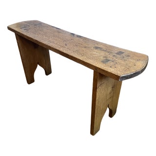 Antique French Church Bench in Oak, 1890s For Sale