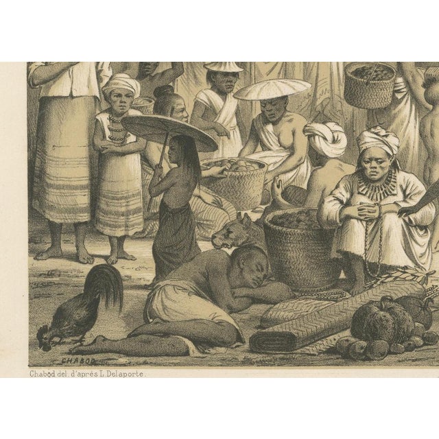 Market Scene in Luang Prabang, Laos, Engraving, 1873 For Sale - Image 3 of 6