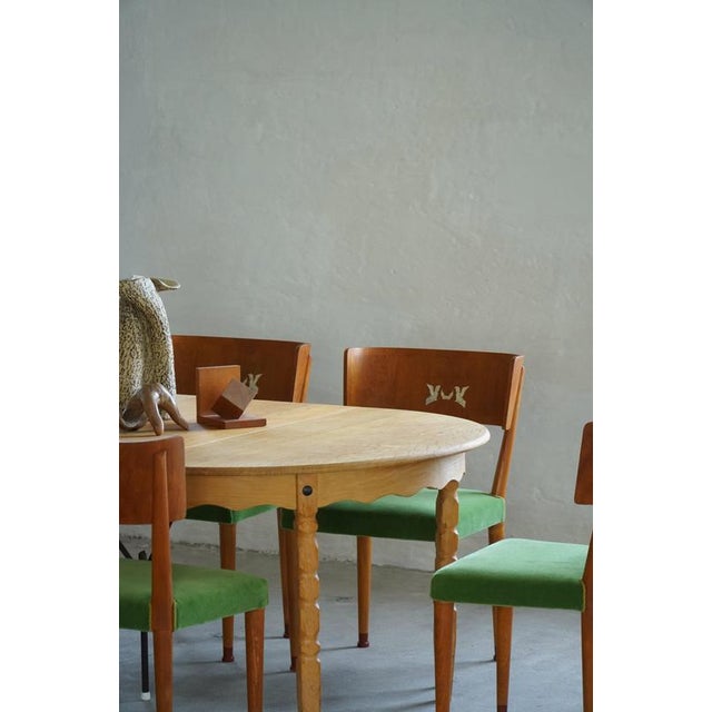 Mid-Century Danish Round Dining Table in Oak with Three Extensions, 1960s For Sale - Image 18 of 18