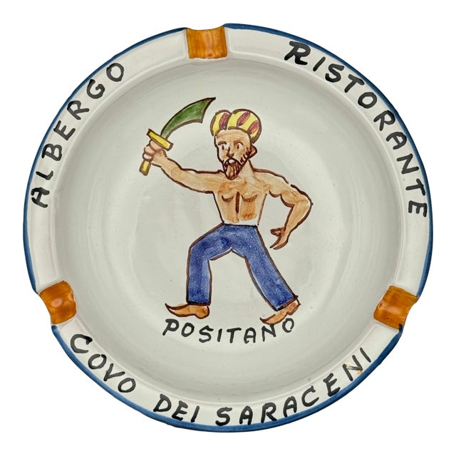Italian Ceramic Ashtray Covo Dei Saraceni Hotel Positano For Sale