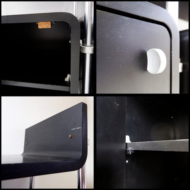 Black Indra Modular Shelving System from Omnia, Germany, 1970s For Sale - Image 8 of 16